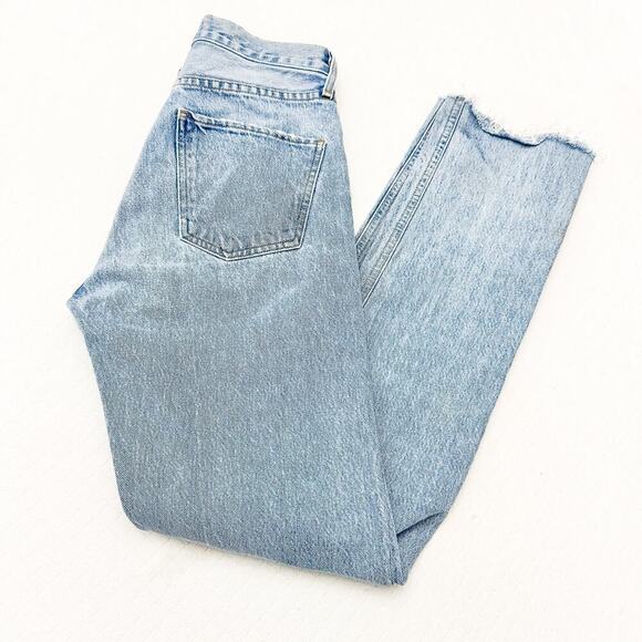 AGOLDE Cherie Jean Light Wash Denim Jeans Zip Fly Raw Hem A084B-811 Size 24 - Picture 8 of 8